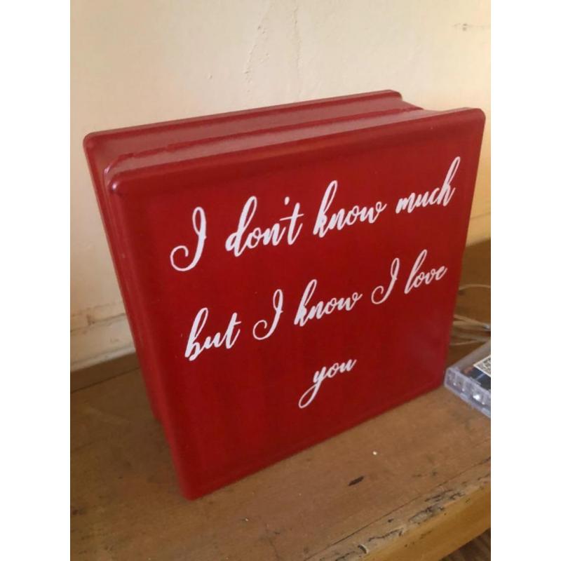 Sfeerlamp Glasdal Met Liefdes Opschrift