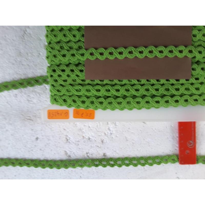 14 mm opengewerkte vlecht groen synthetisch licht. elastisch