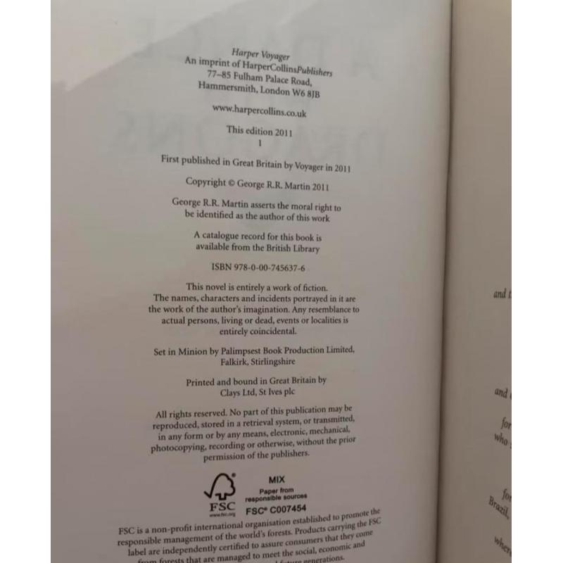 A song of ice and fire - harper collins deluxe slipcase