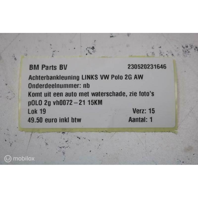 Achterbank leuning links VW Polo 2G AW