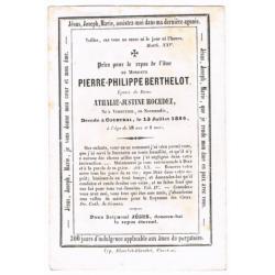 Priez pour. Berthelot Pierre.° Vimoutier 1798 † Coutrai 1856