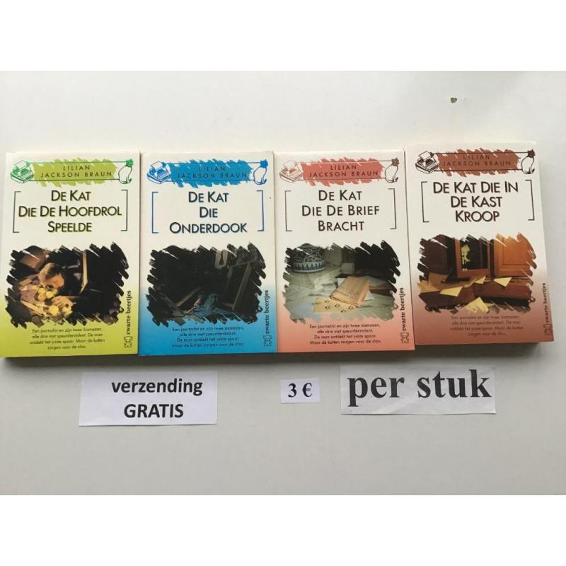 4 detective boekjes Lilian Jackson Braun met GRATIS verzendi