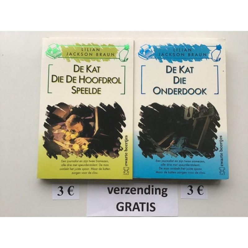 4 detective boekjes Lilian Jackson Braun met GRATIS verzendi