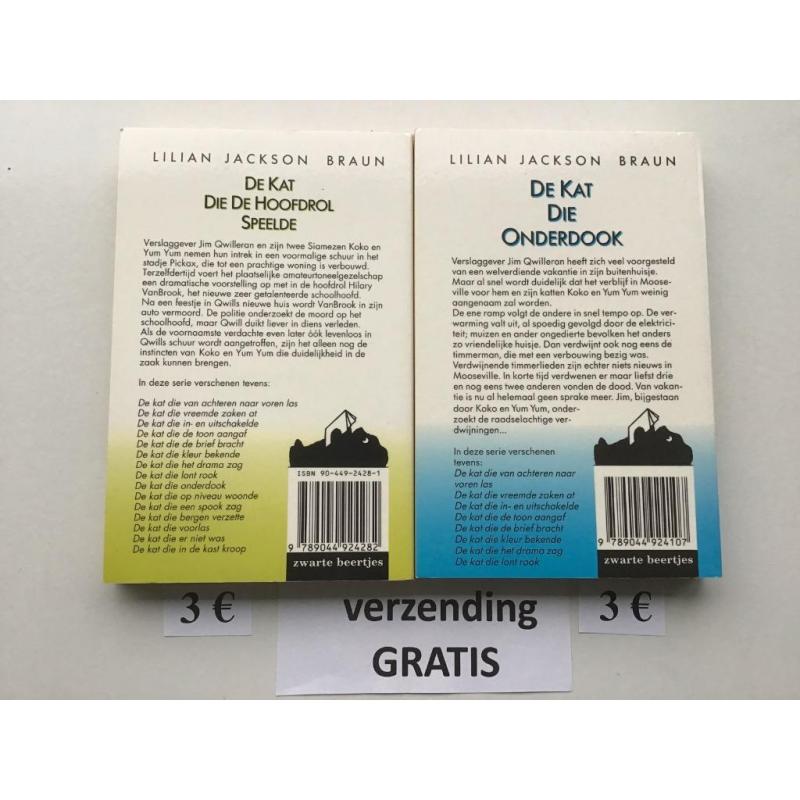 4 detective boekjes Lilian Jackson Braun met GRATIS verzendi