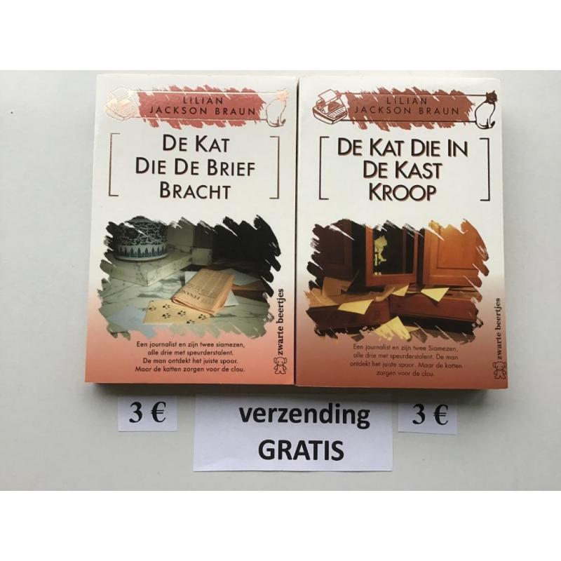 4 detective boekjes Lilian Jackson Braun met GRATIS verzendi