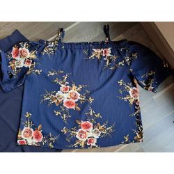 Set 2x blouse mt 48, L'Histoire de Louise, blauw