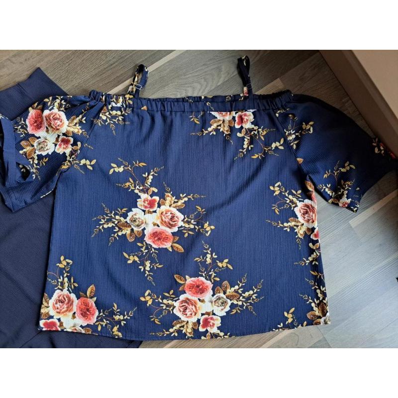 Set 2x blouse mt 48, L'Histoire de Louise, blauw