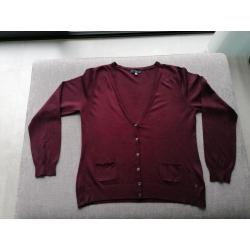 Bordeaux rode cardigan van Villa Joy, XXL