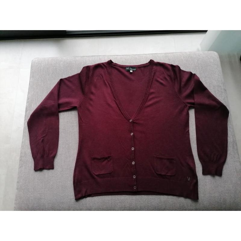 Bordeaux rode cardigan van Villa Joy, XXL