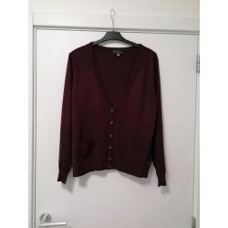 Bordeaux rode cardigan van Villa Joy, XXL
