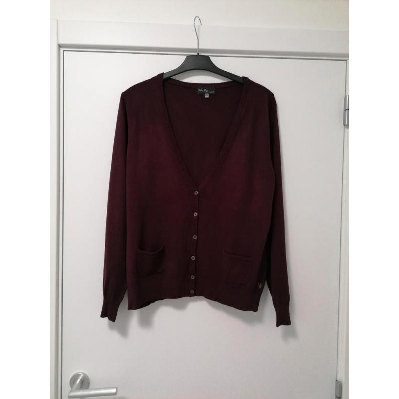 Bordeaux rode cardigan van Villa Joy, XXL