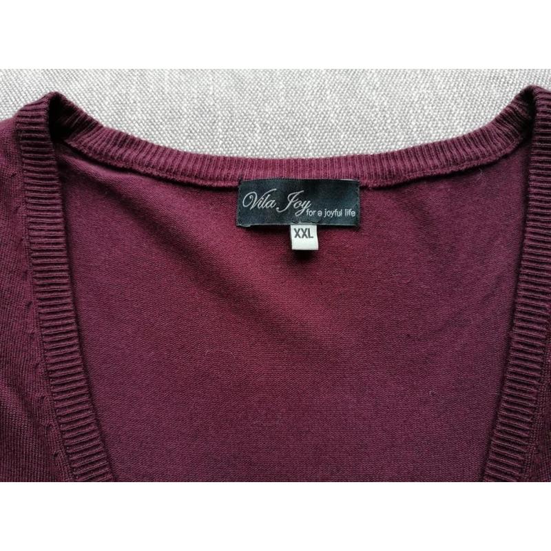Bordeaux rode cardigan van Villa Joy, XXL