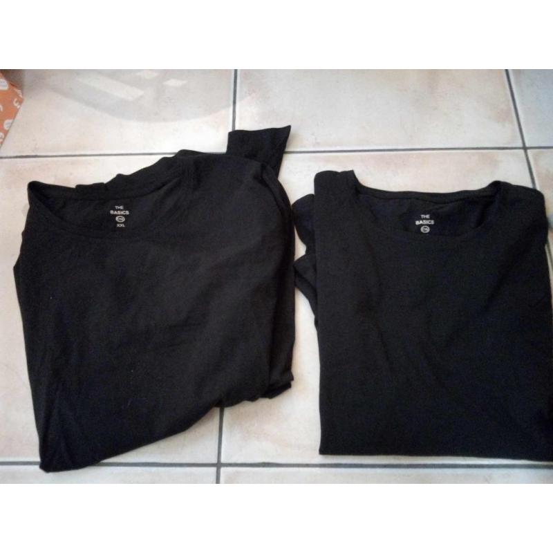 2 truitjes zwart basic xxl c&a