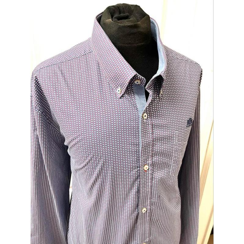 State Of Art hemd met print 4Xl blauw paars als nieuw
