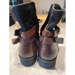 Bruine lederen enkellaarsjes Camel Active maat 38,5
