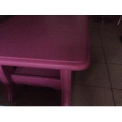 Salontafel in massieve eik met extra legblad onderaan