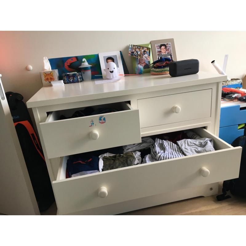 Commode, ladekast Woodwork witt, kinder of junior kamer
