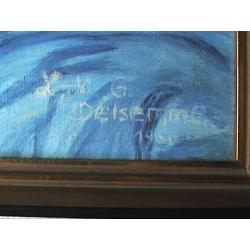 Kader met schilderij v. vaas en bloemen v. Delsemme v.1966