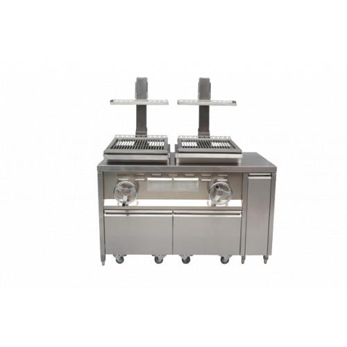 Gril/barbecue professionnel avec tiroirs