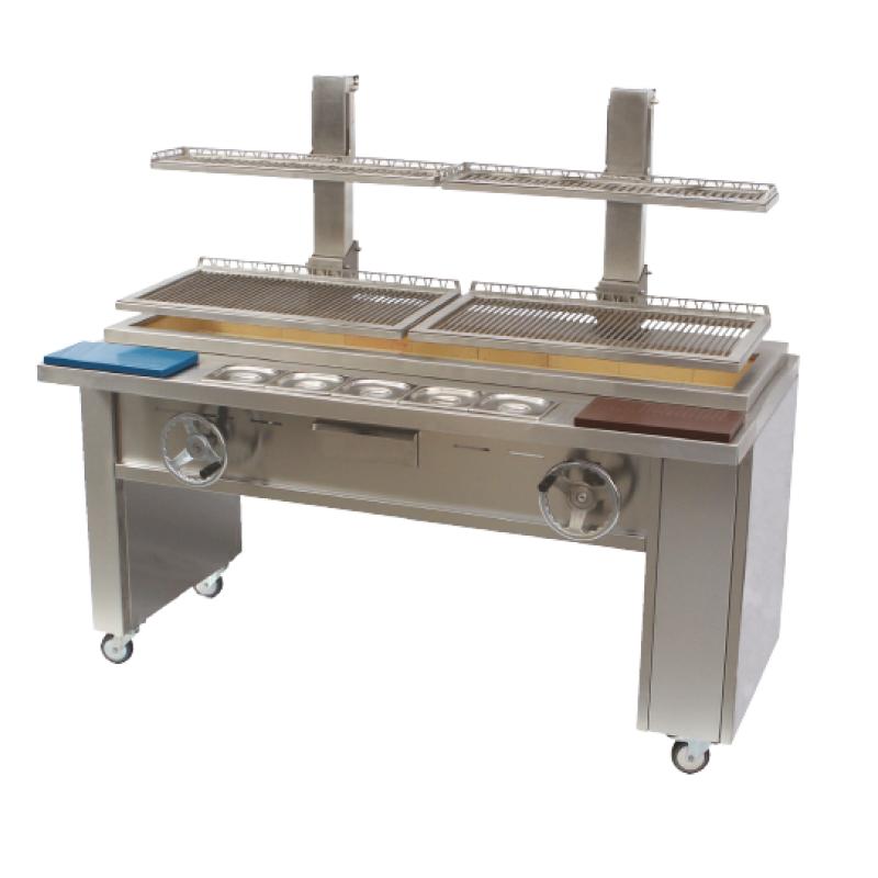 Gril/barbecue professionnel sans tiroirs