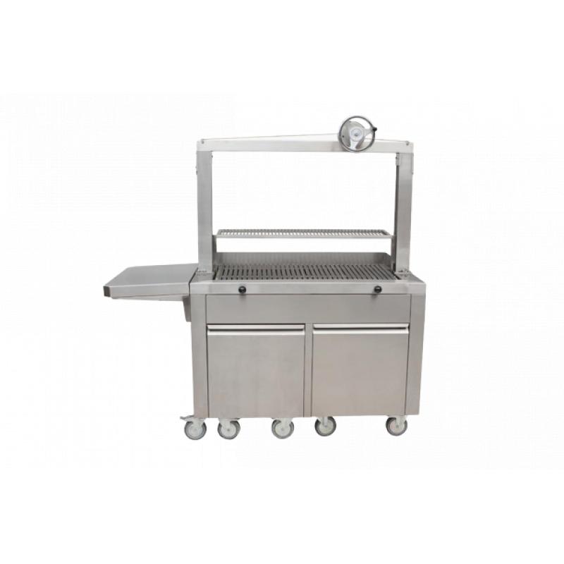 Gril/barbecue professionnel avec roue supérieure en acier inoxydable