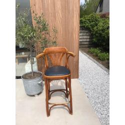 Vintage houten barkruk - Belgische merk : HILMA
