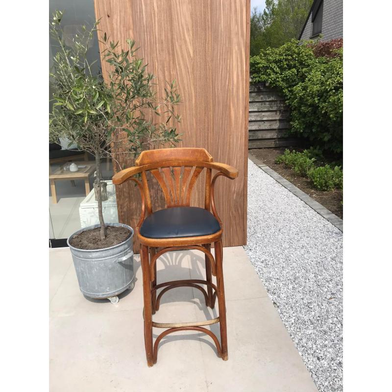 Vintage houten barkruk - Belgische merk : HILMA