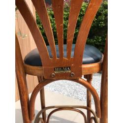 Vintage houten barkruk - Belgische merk : HILMA