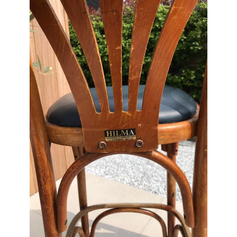 Vintage houten barkruk - Belgische merk : HILMA