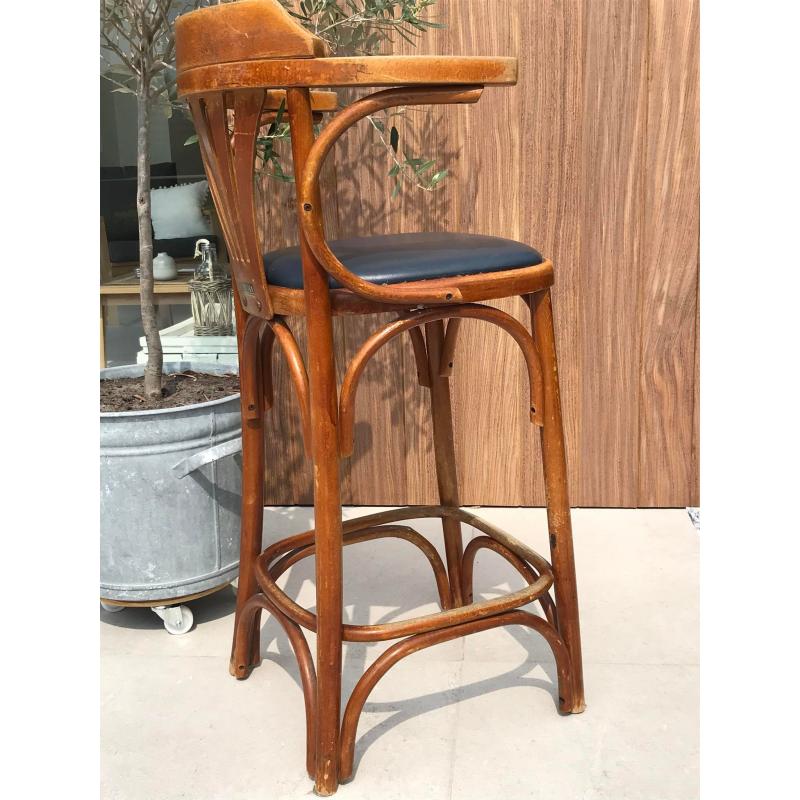 Vintage houten barkruk - Belgische merk : HILMA
