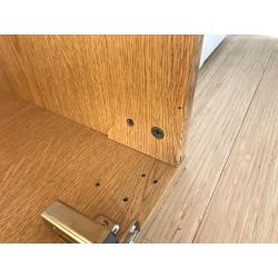 IKEA  PAX kleerkastcombinatie van 2 m 50 breed eikmotief met witte scharnier deuren
