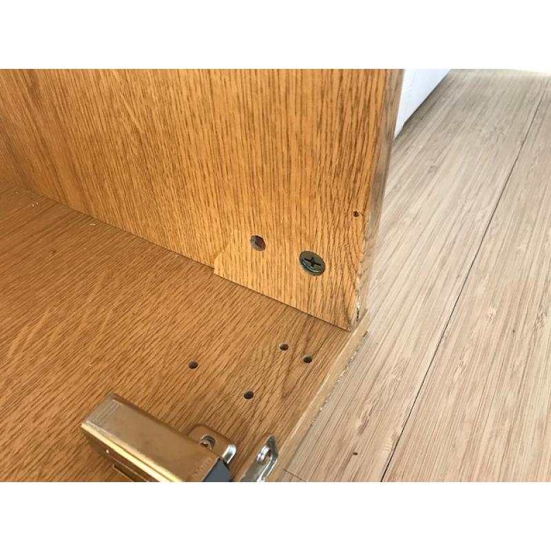IKEA  PAX kleerkastcombinatie van 2 m 50 breed eikmotief met witte scharnier deuren