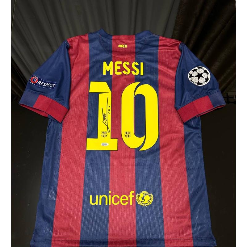 Lionel Messi Jersey Barcelona Handgesigneerd Beckett Authenticatie