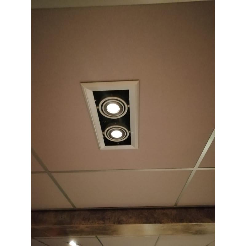 200m2 systeem plafond met led verlichting 20 dubbelspots en 20 enkel
