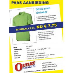 Basic polo shirt S t/m 7XL  van € 8,75 voor € 7,75