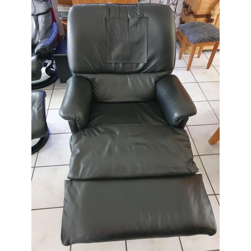 Lederen mechanische relaxzetel       MOET WEG WEGENS VERHUIS   175€