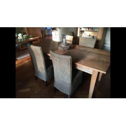 NIEUWE PRIJS 4 Rotan/rieten stoelen donkerbruin - landelijke stijl