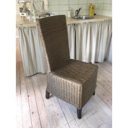 NIEUWE PRIJS 4 Rotan/rieten stoelen donkerbruin - landelijke stijl