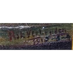 schilderij: Boerin in melkhuis