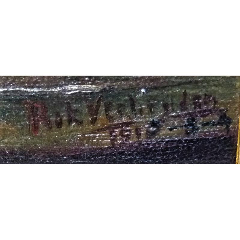 schilderij: Boerin in melkhuis