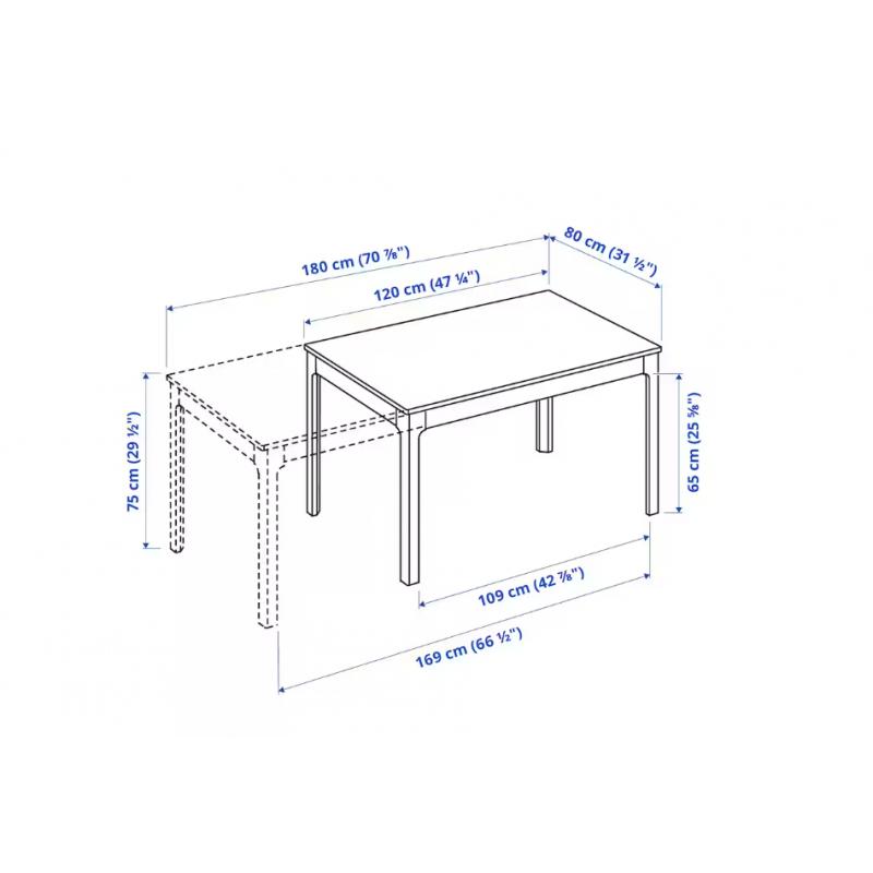 Ikea EKEDALEN  Uitschuifbare tafel 80% new