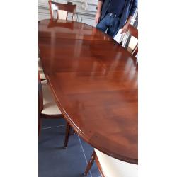Ovale Kerselaren eetkamertafel met 6 stoelen