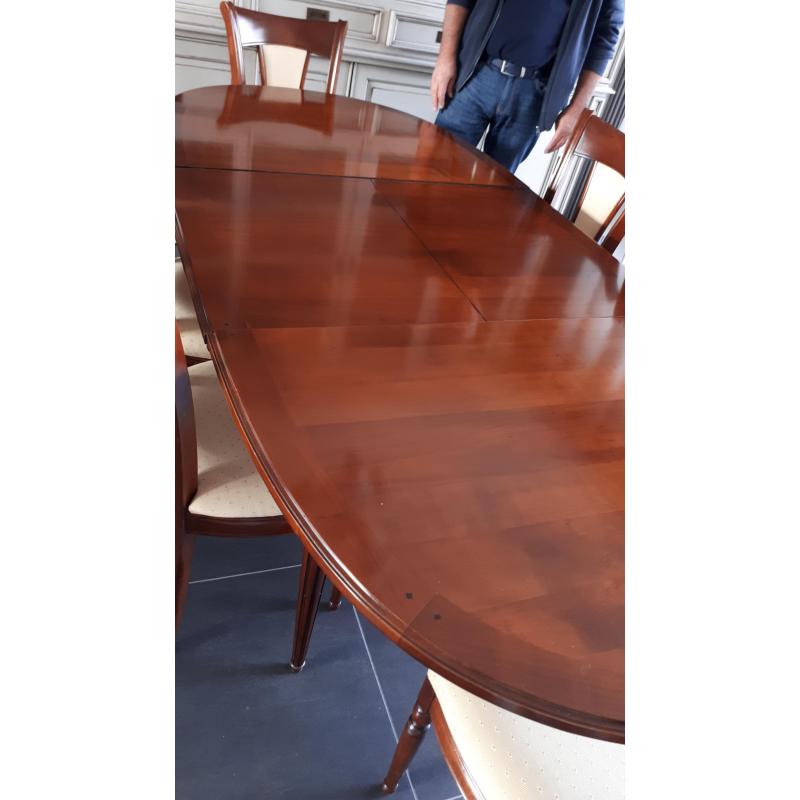 Ovale Kerselaren eetkamertafel met 6 stoelen