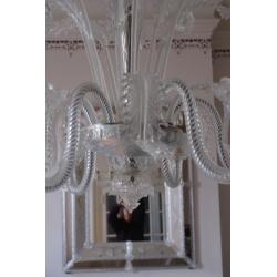 3 Antieke glazen kroonluchters Murano glas