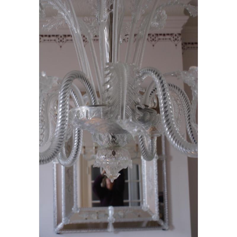 3 Antieke glazen kroonluchters Murano glas