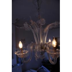 3 Antieke glazen kroonluchters Murano glas