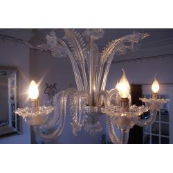 3 Antieke glazen kroonluchters Murano glas