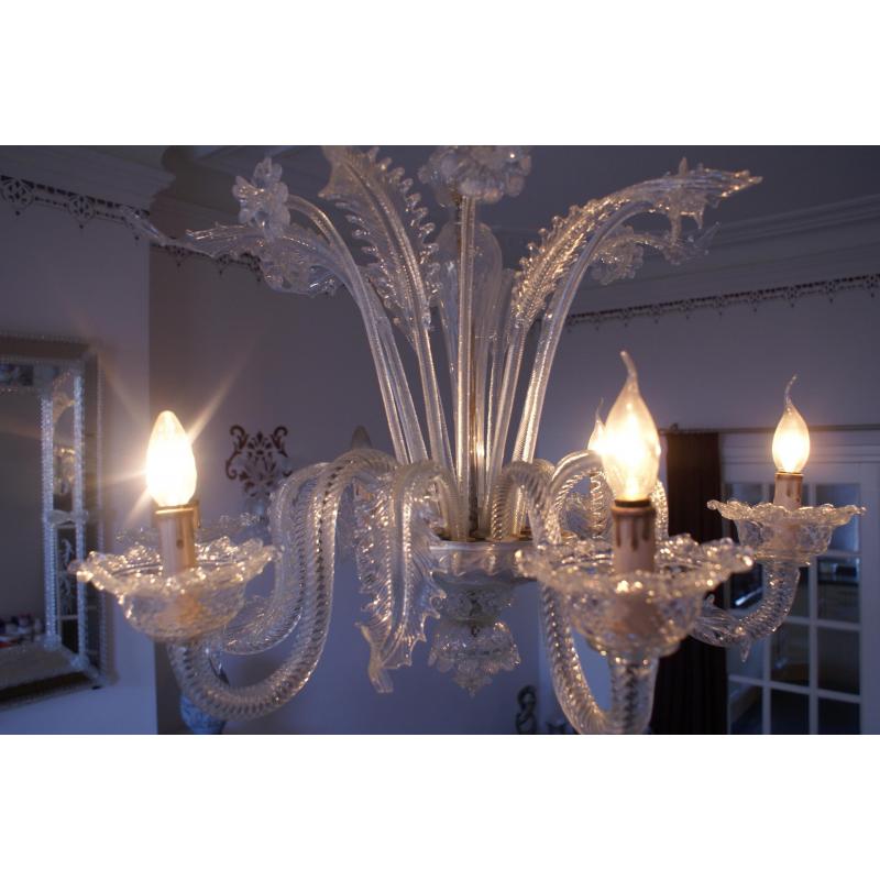 3 Antieke glazen kroonluchters Murano glas