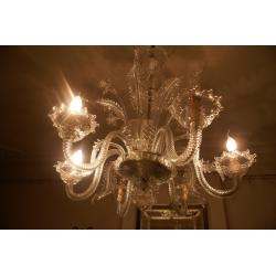3 Antieke glazen kroonluchters Murano glas