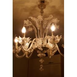 3 Antieke glazen kroonluchters Murano glas